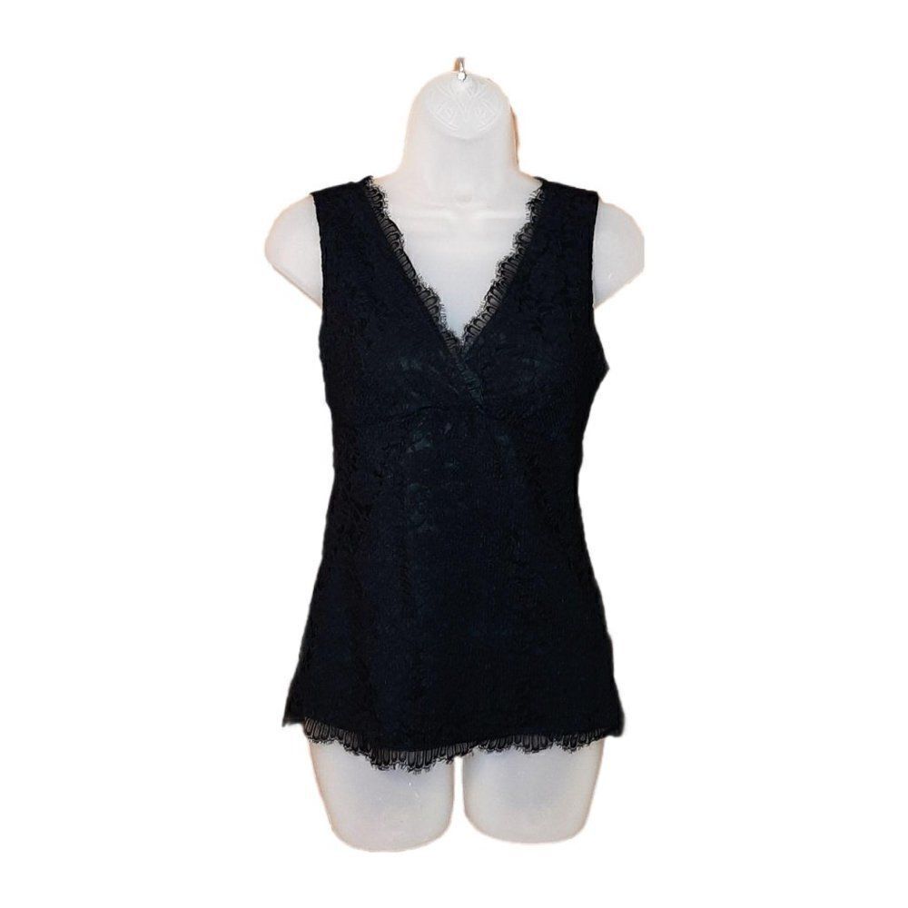 90s Vintage Goth Black Lace New York and Co Blouse